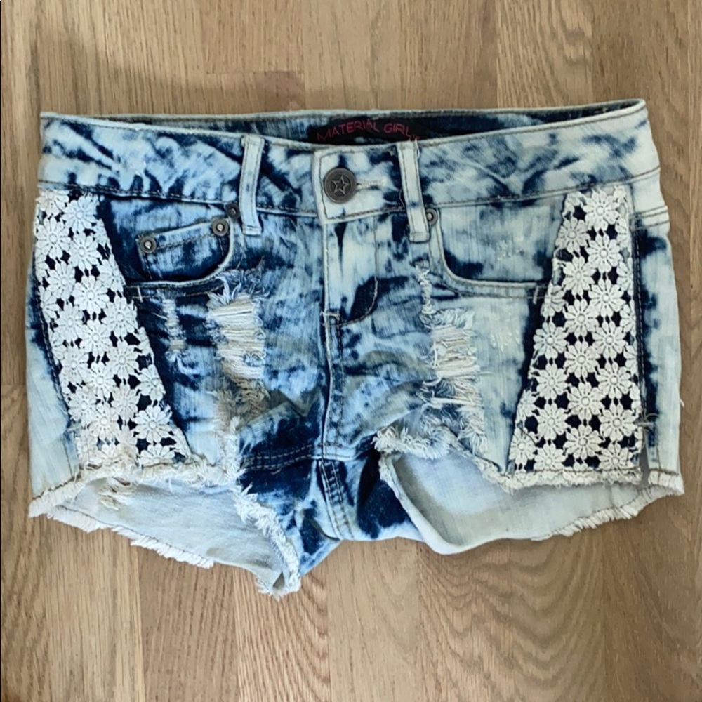 Acid Wash Denim Shorts